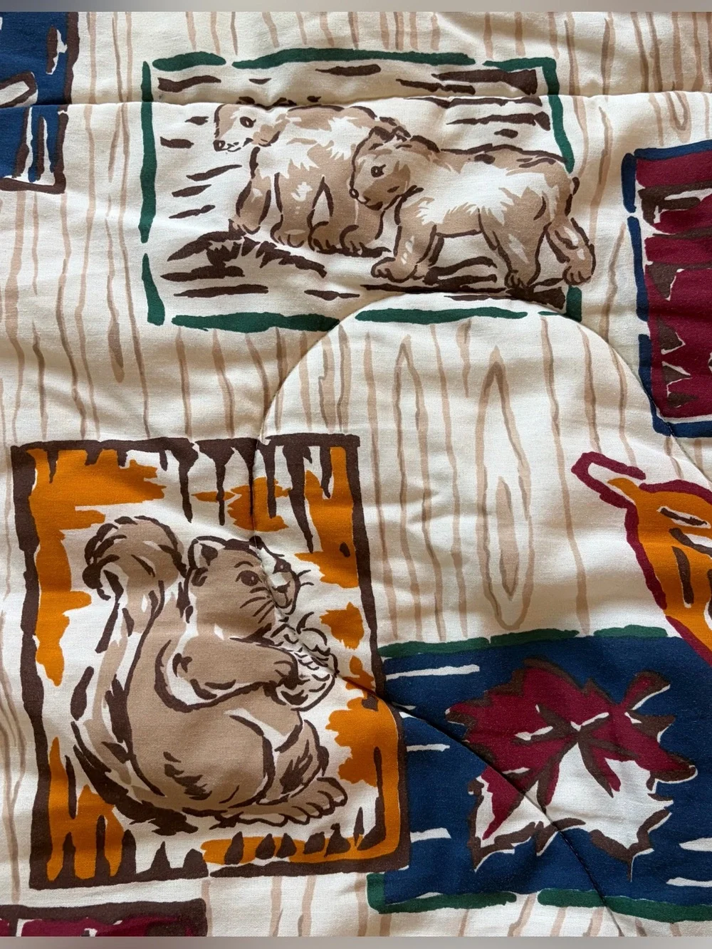 Vintage True Grit Kimlor Mills Woodland Animal Comforter Full Double Cabin Lodge